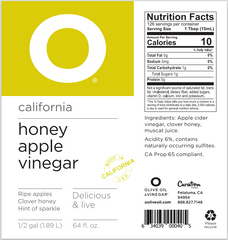 O California Honey Apple Vinegar 6x1.89L (64oz) Plastic